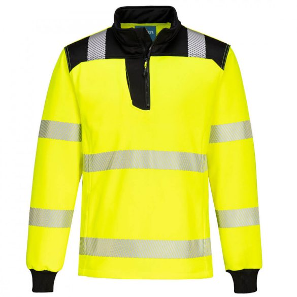 Portwest PW3 Hi-Vis 1/4 Zip melegítőfelső-PW326-sárga / fekete-XL