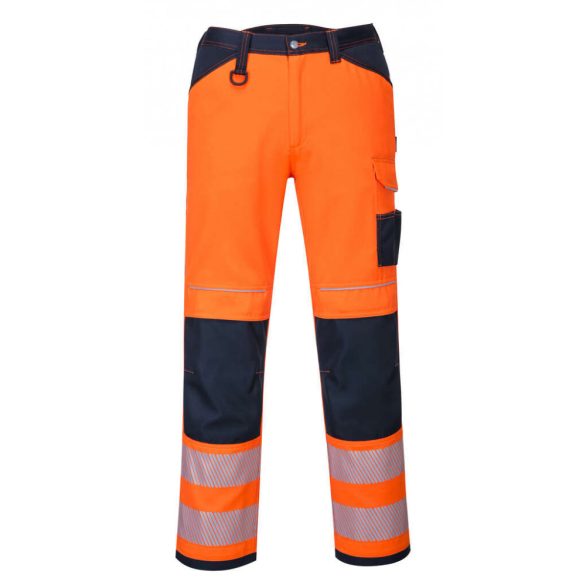 Portwest PW3 Hi-Vis nadrág-PW340-narancs / tengerészkék-28 (XS)