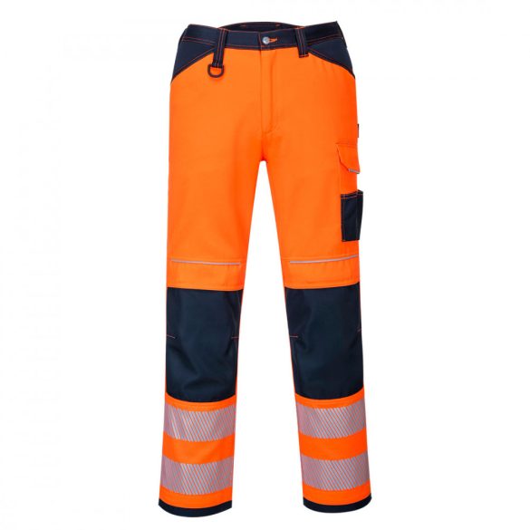Portwest PW3 Hi-Vis nadrág-PW340-narancs / tengerészkék-28 (XS)