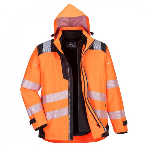 Portwest PW3 Hi-Vis 3-in-1 kabát-PW365-narancs/fekete-L