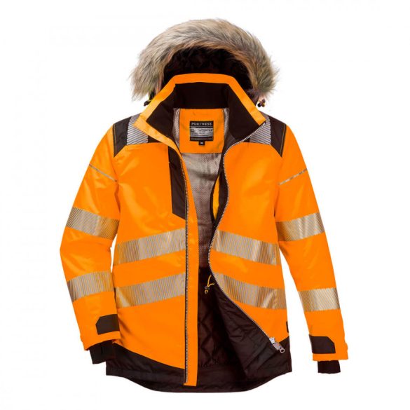 Portwest PW3 Hi-Vis Parka télikabát-PW369-narancs/fekete-L