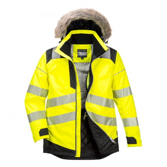 Portwest PW3 Hi-Vis Parka télikabát-PW369-sárga / fekete-S