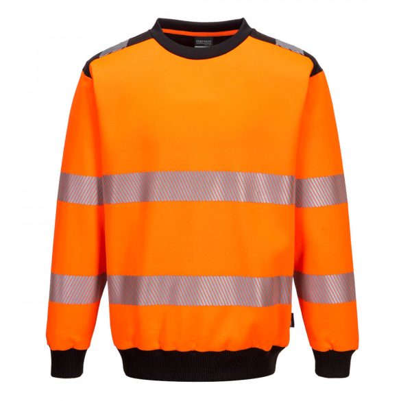Portwest PW3 Hi-Vis Crew Neck pulóver-PW379-narancs/fekete-4XL