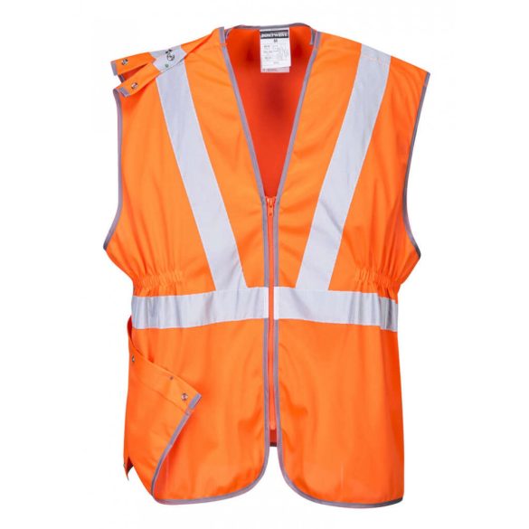 Portwest Jól láthatósági cipzáras hosszított mellény vasúti dolgozók részére-RT20-narancs-4XL