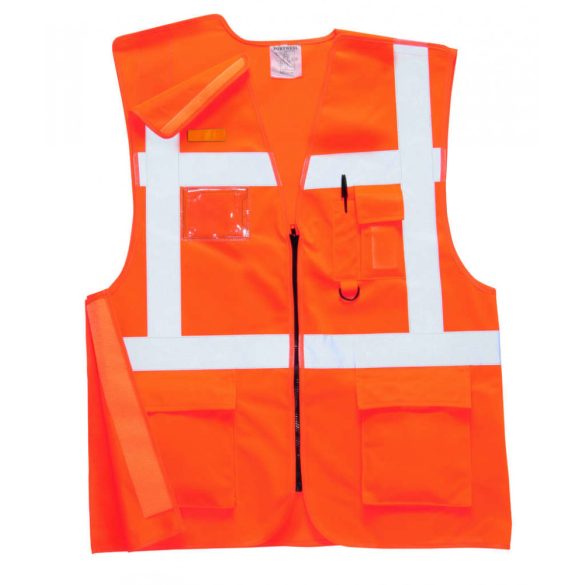 Portwest Jól láthatósági vezetői mellény vasúti dolgozók részére-RT26-narancs-2XL