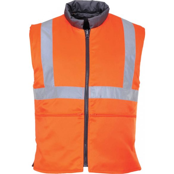 Portwest Jól láthatósági kifordítható mellény vasúti dolgozók részére-RT44-narancs-2XL