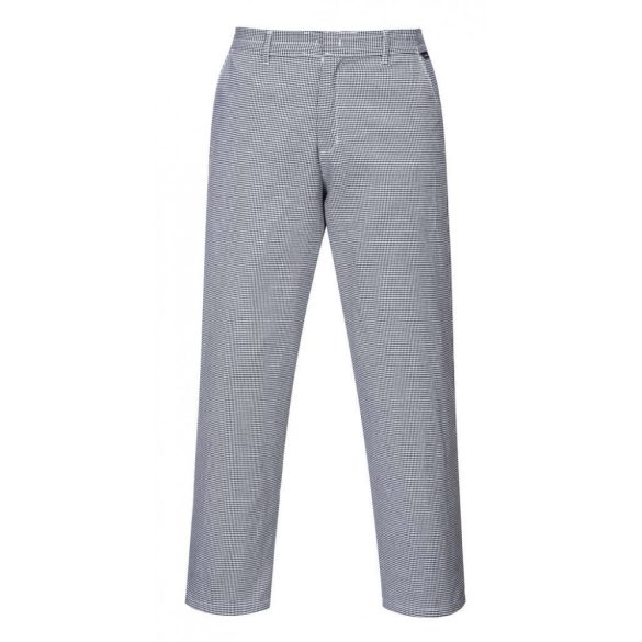 Portwest Harrow séf nadrág-S068-fekete / fehér-3XL