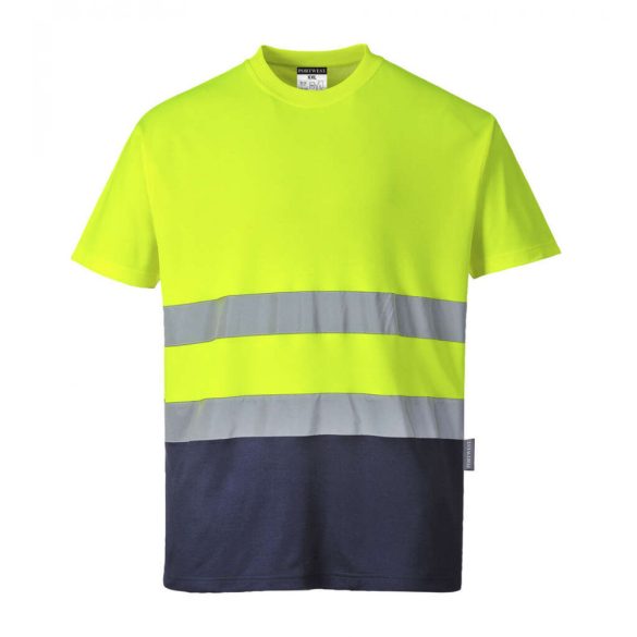 Portwest Hi-Vis kontraszt pólóing-S173-sárga / tengerészkék-L