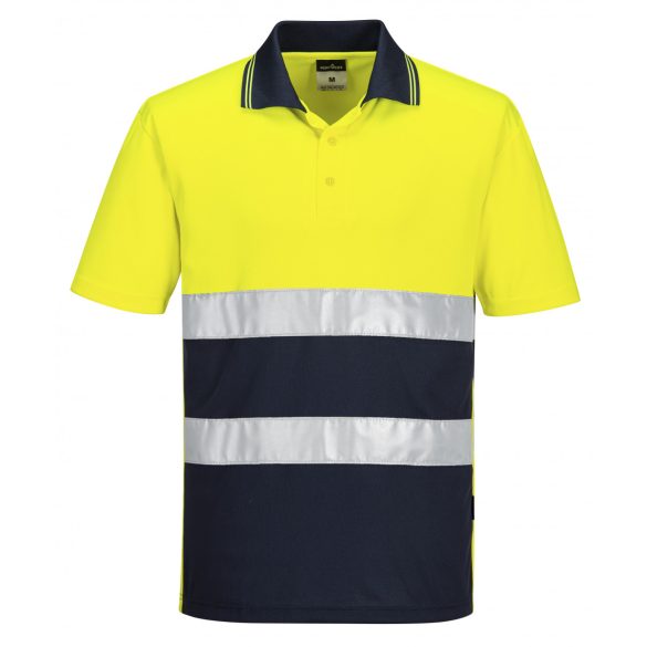Portwest UV pamut comfort pólóing-S175-sárga/sötétkék-S