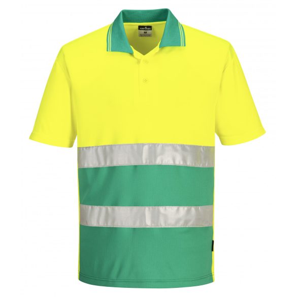 Portwest UV pamut comfort pólóing-S175-sárga/türkiz-2XL