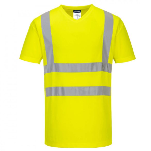 Portwest V-nyakú pólóing hálós panelekkel-S179-sárga-XL