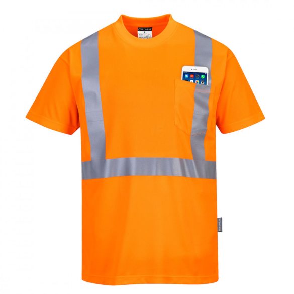 Portwest HiVis póló zsebbel-S190-narancs-4XL
