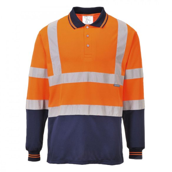 Portwest Kéttónusú hosszú ujjú póló-S279-narancs / tengerészkék-4XL