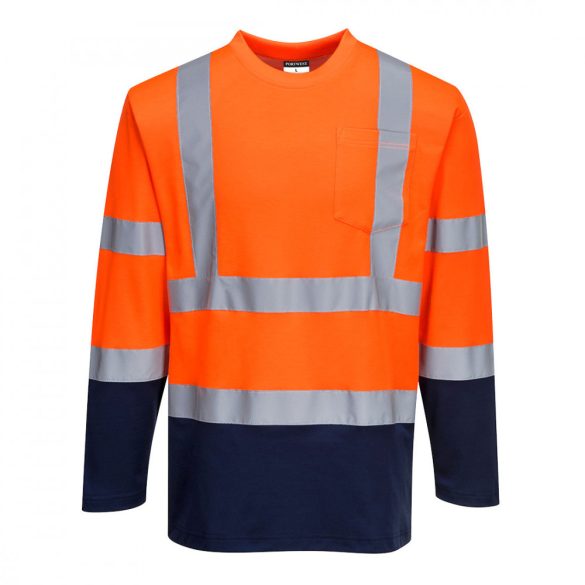Portwest Kéttónusú jól láthatósági pulóver-S280-narancs / tengerészkék-2XL
