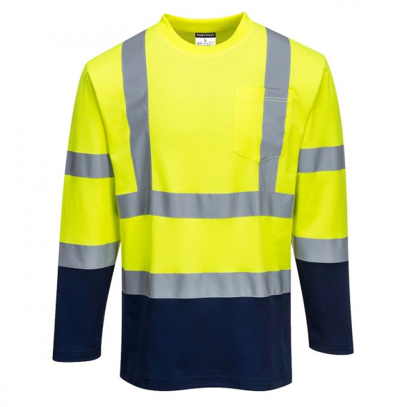 Portwest Kéttónusú jól láthatósági pulóver-S280-sárga / tengerészkék-2XL