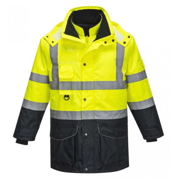 Portwest Jól láthatósági 7 az 1-ben kontraszt Traffic kabát-S426-sárga / tengerészkék-3XL