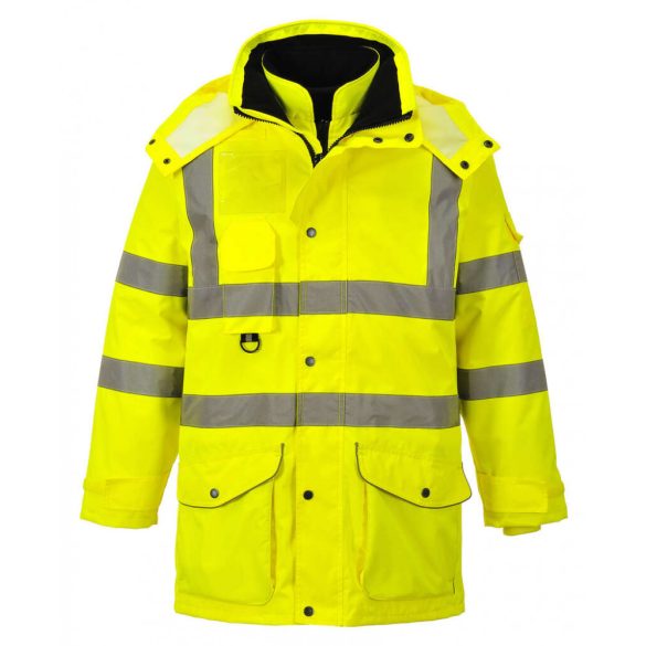 Portwest Jól láthatósági 7 az 1-ben munkavédelmi kabát-S427-sárga-5XL