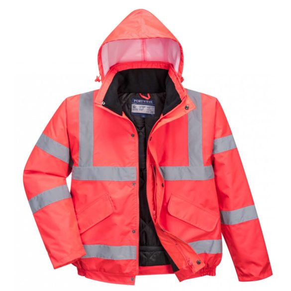 Portwest Jól láthatósági munkavédelmi dzseki-S463-piros-L