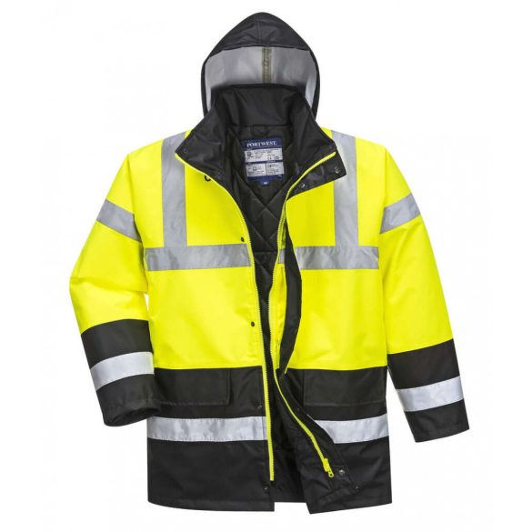 Portwest Kontraszt Traffic munkavédelmi kabát-S466-sárga / fekete-L