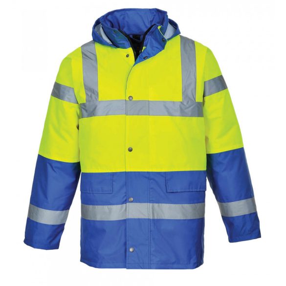 Portwest Kontraszt Traffic munkavédelmi kabát-S466-sárga / royal kék-S