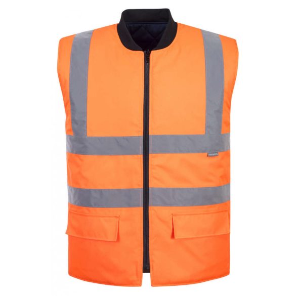 Portwest Jól láthatósági kifordítható bélelt mellény-S469-narancs-L