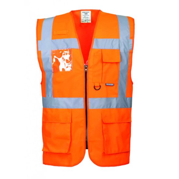Portwest Berlin Executive jól láthatósági vezetői mellény-S476-narancs-L