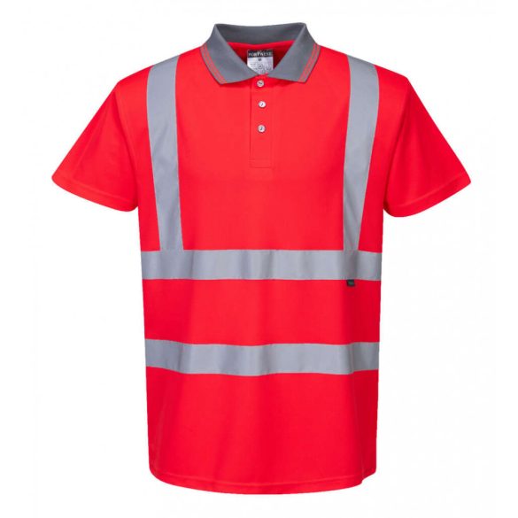Portwest Jól láthatósági teniszpóló-S477-piros-M
