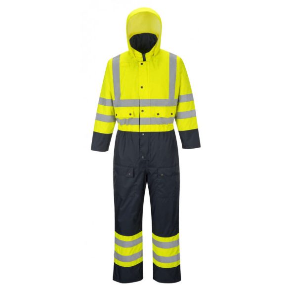 Portwest Contrastvízálló overál-bélelt-S485-sárga / tengerészkék-2XL