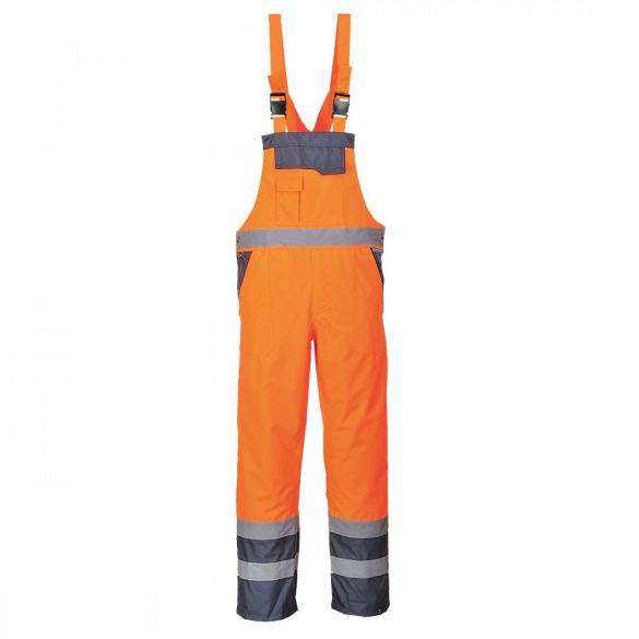 Portwest Jól láthatósági mellesnadrág-S488-narancs / tengerészkék-4XL
