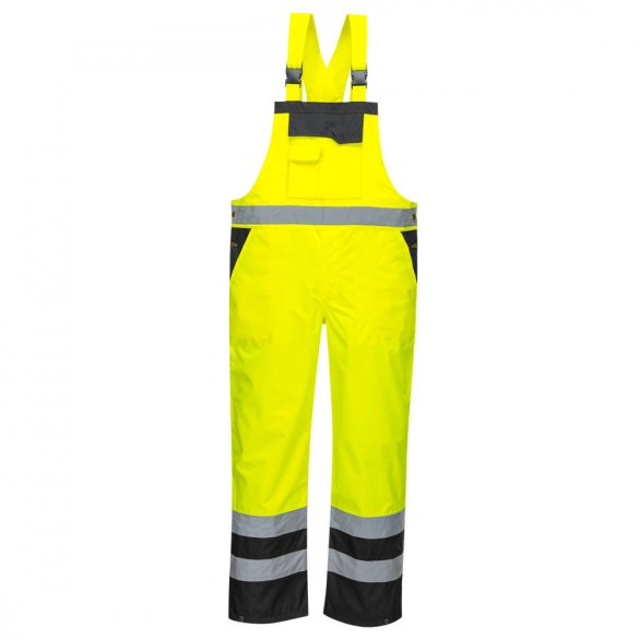 Portwest Jól láthatósági mellesnadrág-S488-sárga / fekete-4XL