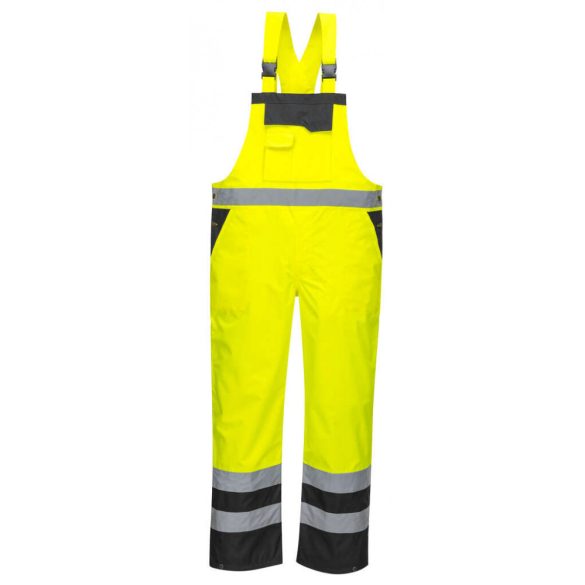 Portwest Jól láthatósági mellesnadrág-S488-sárga / fekete-S