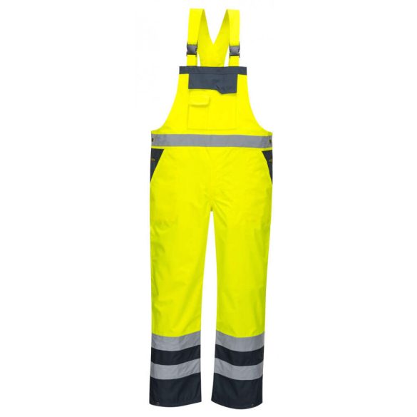 Portwest Jól láthatósági mellesnadrág-S488-sárga / tengerészkék-L