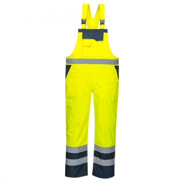 Portwest Jól láthatósági mellesnadrág-S488-sárga / tengerészkék-XS