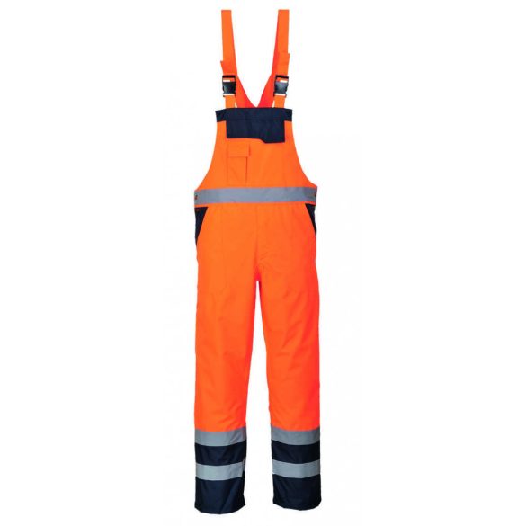 Portwest Jól láthatósági bélelt mellesnadrág-S489-narancs-L