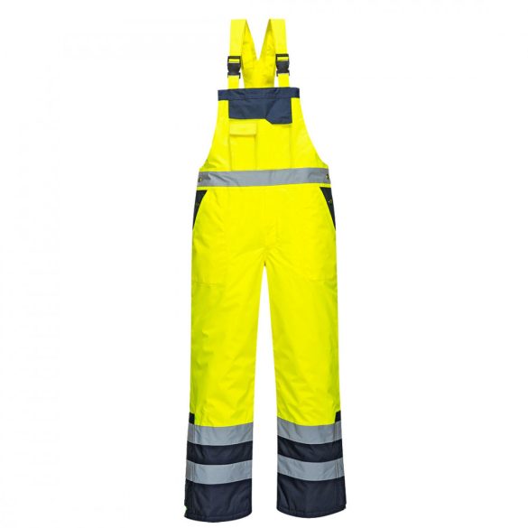 Portwest Jól láthatósági bélelt mellesnadrág-S489-sárga-XS