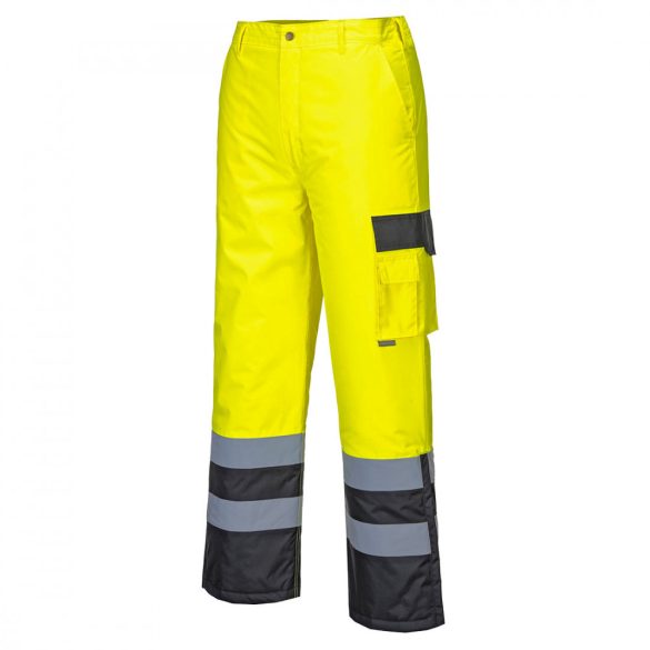 Portwest Hi-Vis Contrast nadrág - bélelt-S686-sárga / fekete-2XL