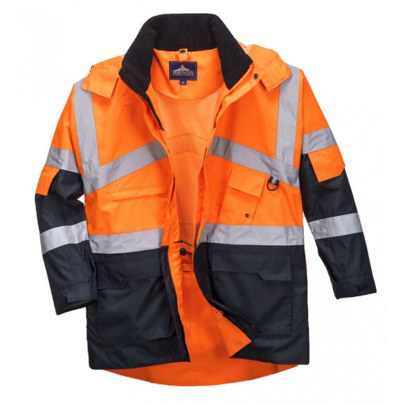 Portwest Jól láthatósági "lélegző" dzseki-S760-narancs / tengerészkék-XL