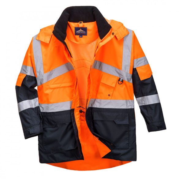 Portwest Jól láthatósági "lélegző" dzseki-S760-narancs / tengerészkék-3XL