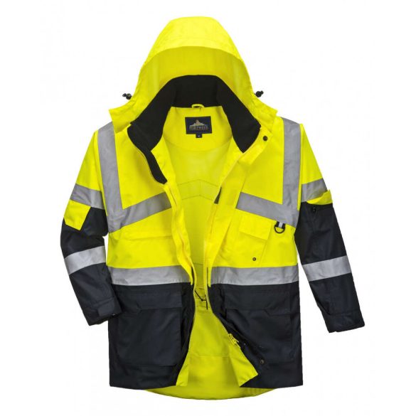 Portwest Jól láthatósági "lélegző" dzseki-S760-sárga / tengerészkék-XS