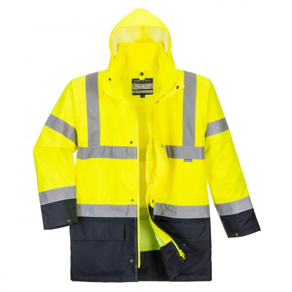 Portwest Essential 5 az 1-ben munkavédelmi kabát-S766-sárga / fekete-2XL