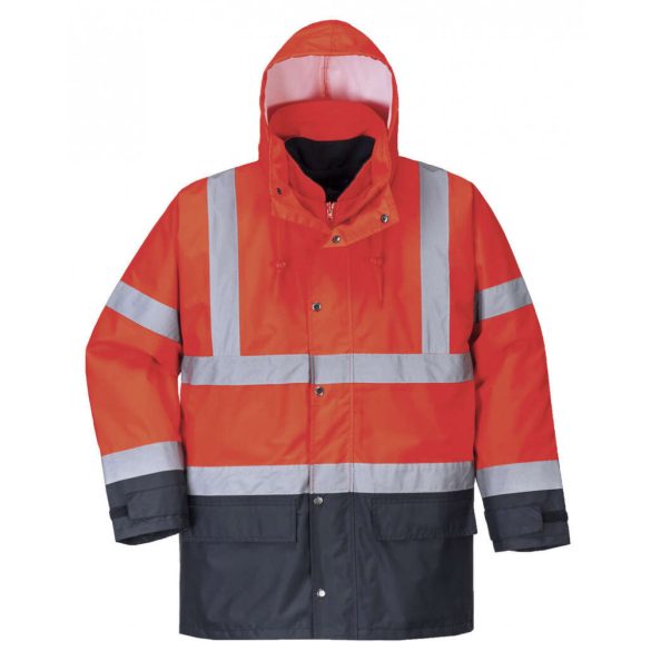 Portwest Jól láthatósági "lélegző" 5az1-ben munkavédelmi kabát-S768-piros/tengerészkék-3XL
