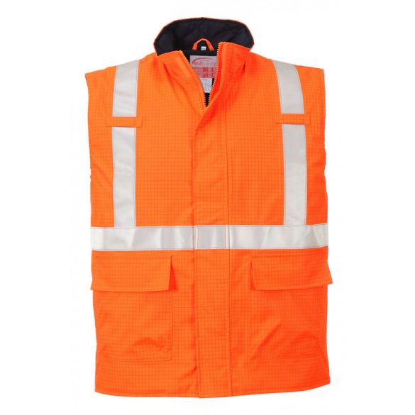 Portwest Bizflame Rain Hi-Vis antisztatikus FR mellény-S776-narancs-L