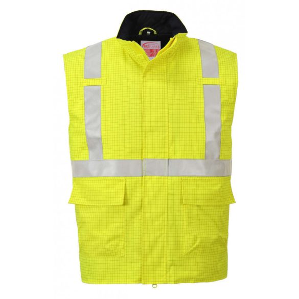 Portwest Bizflame Rain Hi-Vis antisztatikus FR mellény-S776-sárga-L