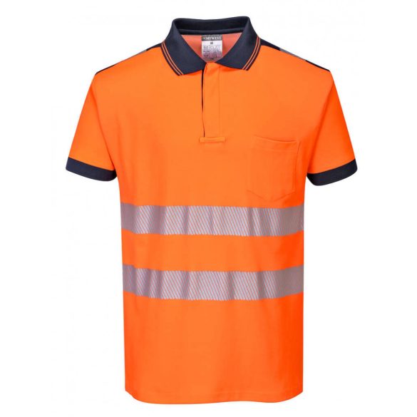 Portwest Jól láthatósági Vision pólóing-T180-narancs / tengerészkék-2XL