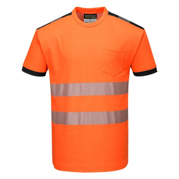 Portwest Jól láthatósági Vision póló-T181-narancs/fekete-4XL