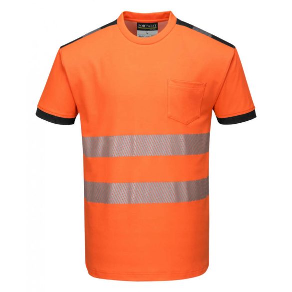 Portwest Jól láthatósági Vision póló-T181-narancs/fekete-L