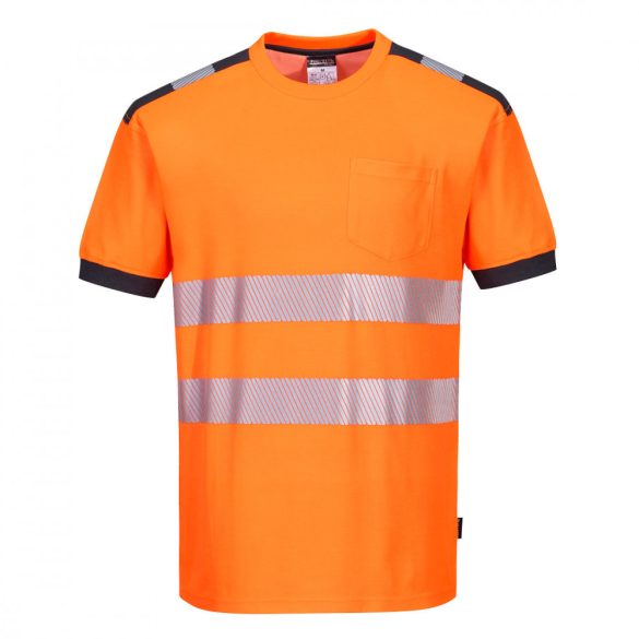 Portwest Jól láthatósági Vision póló-T181-narancs/szürke-3XL