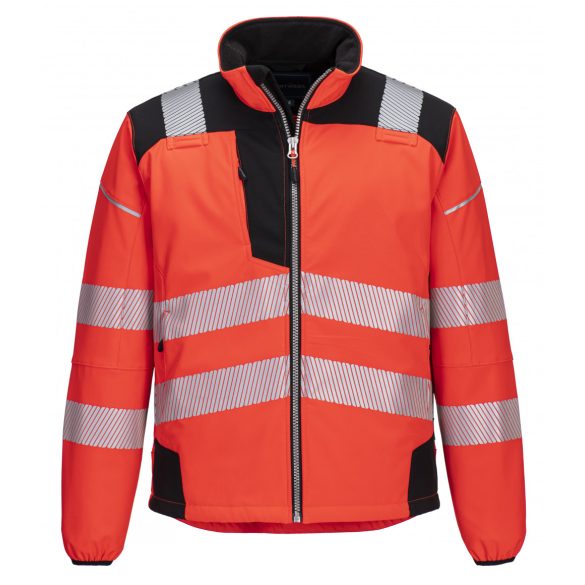 Portwest Vision Hi-Vis softshell kabát-T402-piros/fekete-3XL