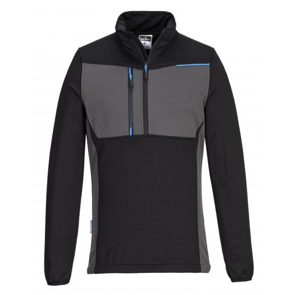 Portwest WX3 félcipzáras polár pulóver-T755-fekete-3XL