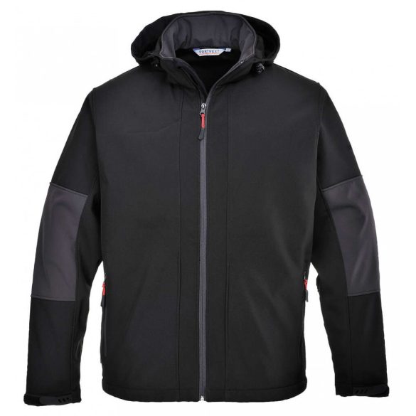 Portwest Softshell dzseki kapucnival-TK53-fekete-L